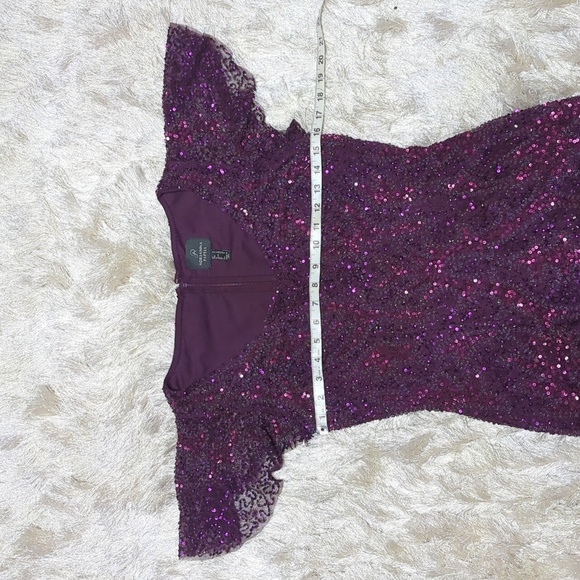 Adrianna Papell Women's Purple Sequin Formal Dress 4 - Picture 8 of 10